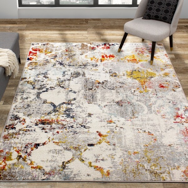 Sander Grey Cream Multicoloured Ogee Rug