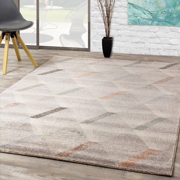 Serene Grey Green Segment Assemblage Rug