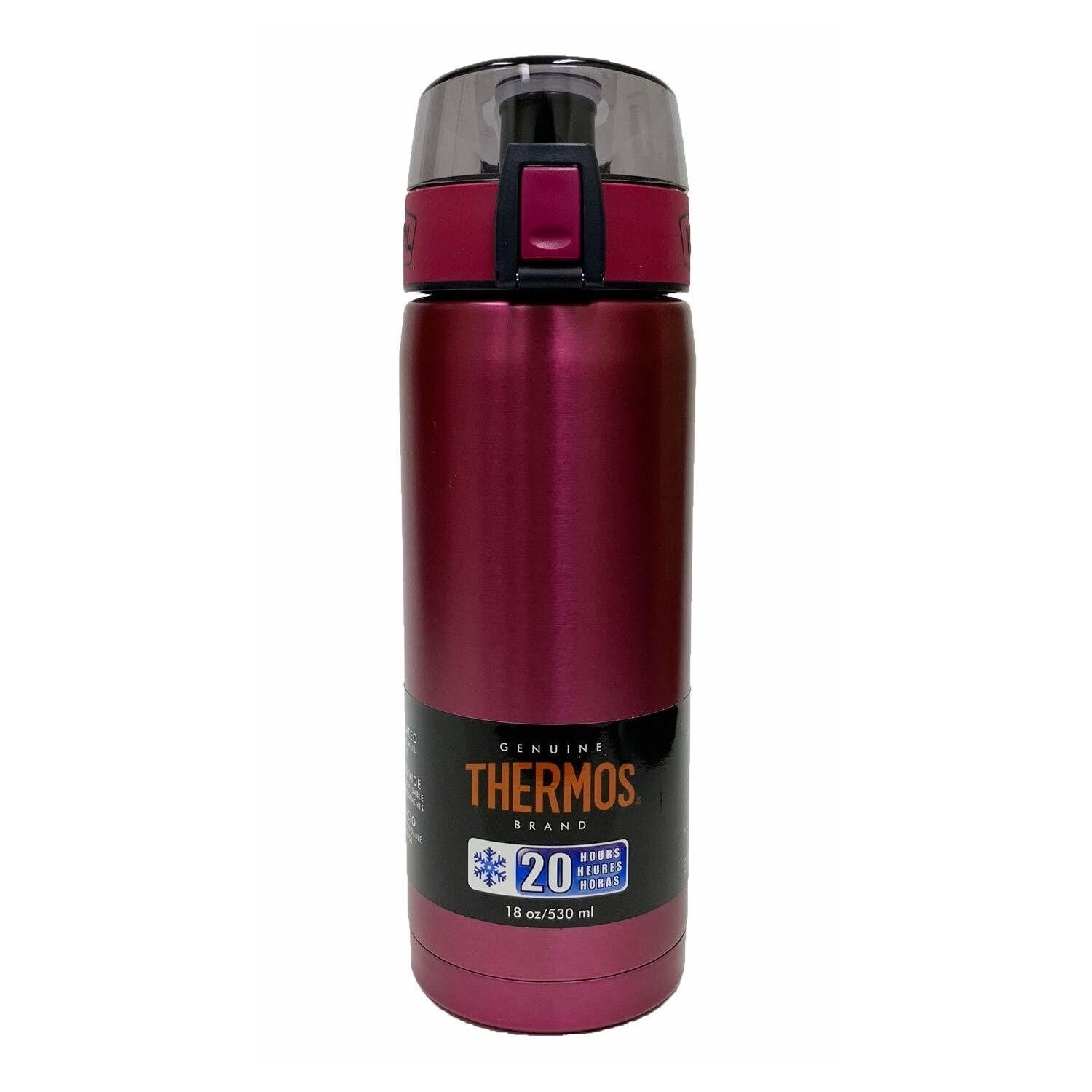Thermos® Stainless Steel Water Bottle with Push Button Flip Top Lid, 530-mL