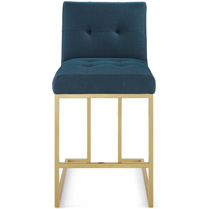 Silver Orchid Brissac Gold Stainless Steel Upholstered Fabric Counter Stool