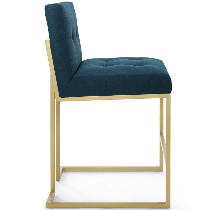Silver Orchid Brissac Gold Stainless Steel Upholstered Fabric Counter Stool