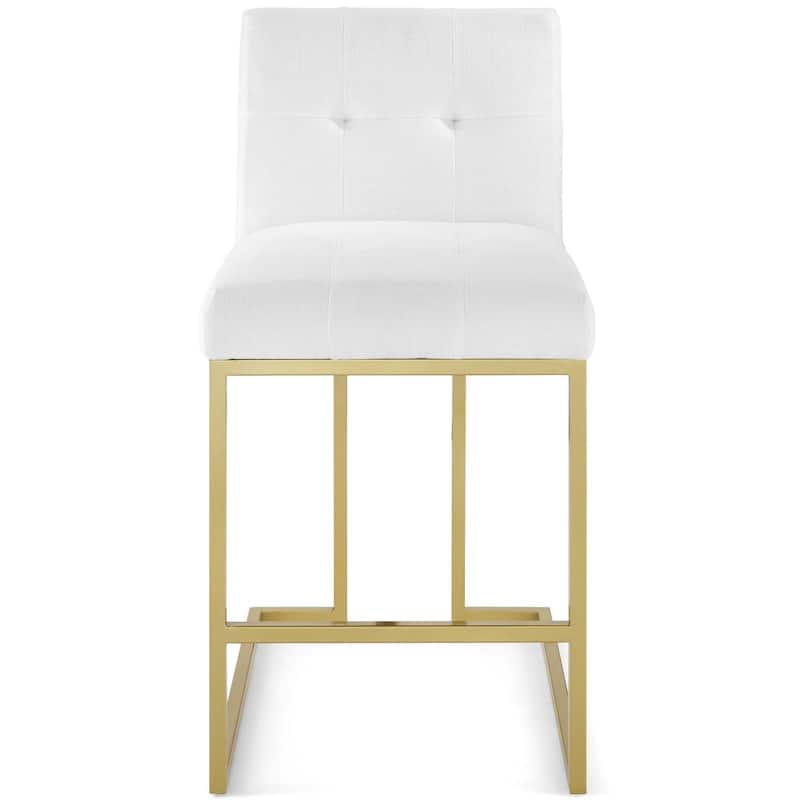 Silver Orchid Brissac Gold Stainless Steel Upholstered Fabric Counter Stool