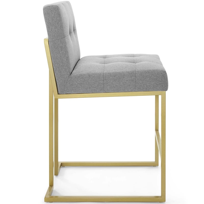 Silver Orchid Brissac Gold Stainless Steel Upholstered Fabric Counter Stool