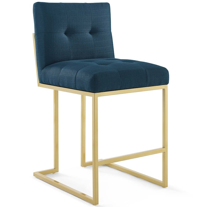 Silver Orchid Brissac Gold Stainless Steel Upholstered Fabric Counter Stool
