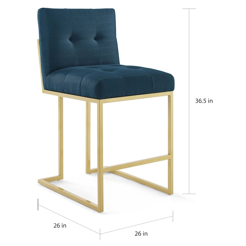 Silver Orchid Brissac Gold Stainless Steel Upholstered Fabric Counter Stool
