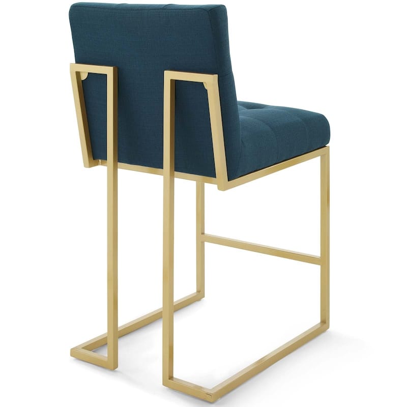 Silver Orchid Brissac Gold Stainless Steel Upholstered Fabric Counter Stool