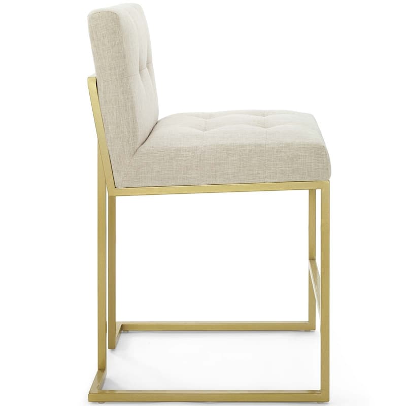 Silver Orchid Brissac Gold Stainless Steel Upholstered Fabric Counter Stool