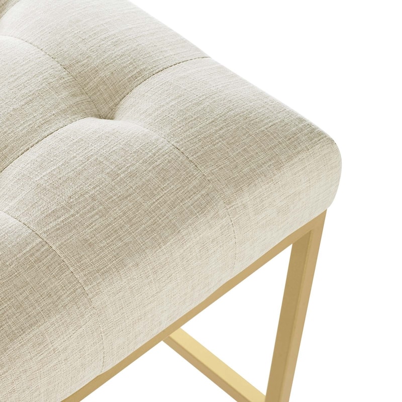 Silver Orchid Brissac Gold Stainless Steel Upholstered Fabric Counter Stool