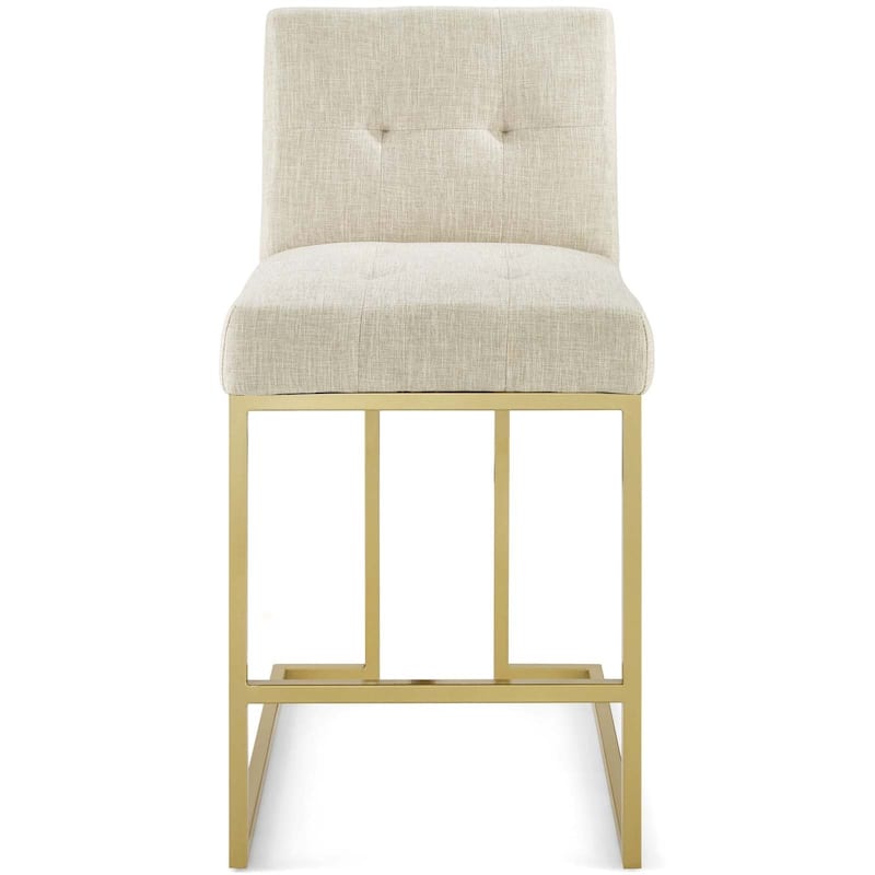 Silver Orchid Brissac Gold Stainless Steel Upholstered Fabric Counter Stool