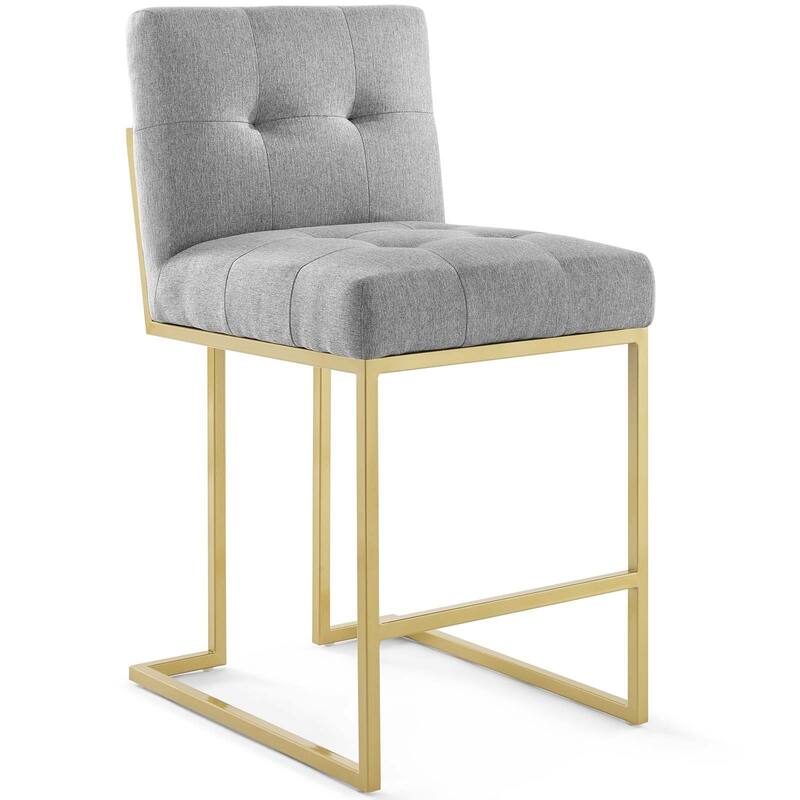 Silver Orchid Brissac Gold Stainless Steel Upholstered Fabric Counter Stool