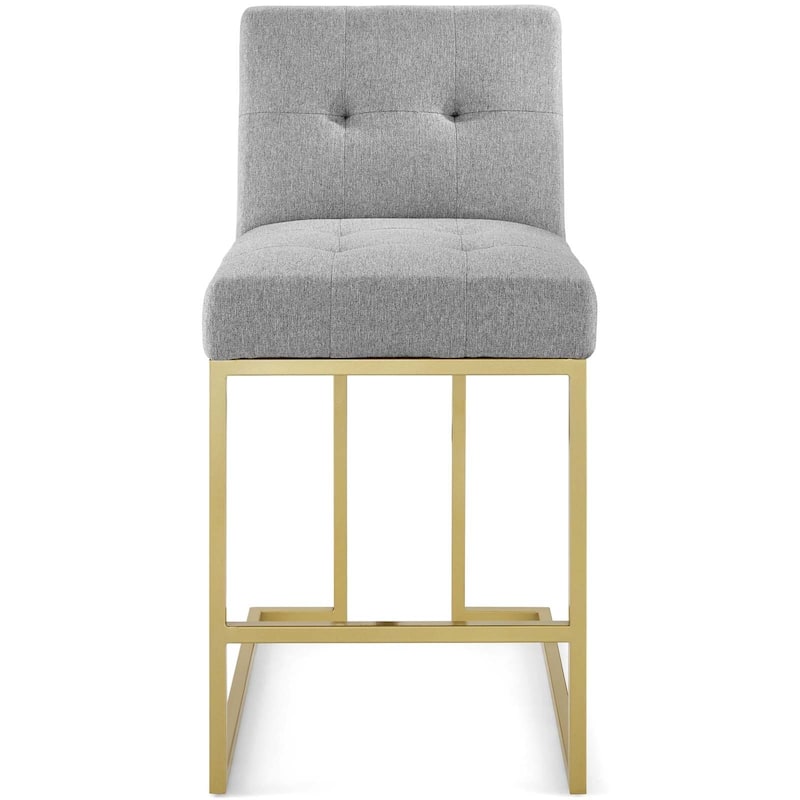 Silver Orchid Brissac Gold Stainless Steel Upholstered Fabric Counter Stool