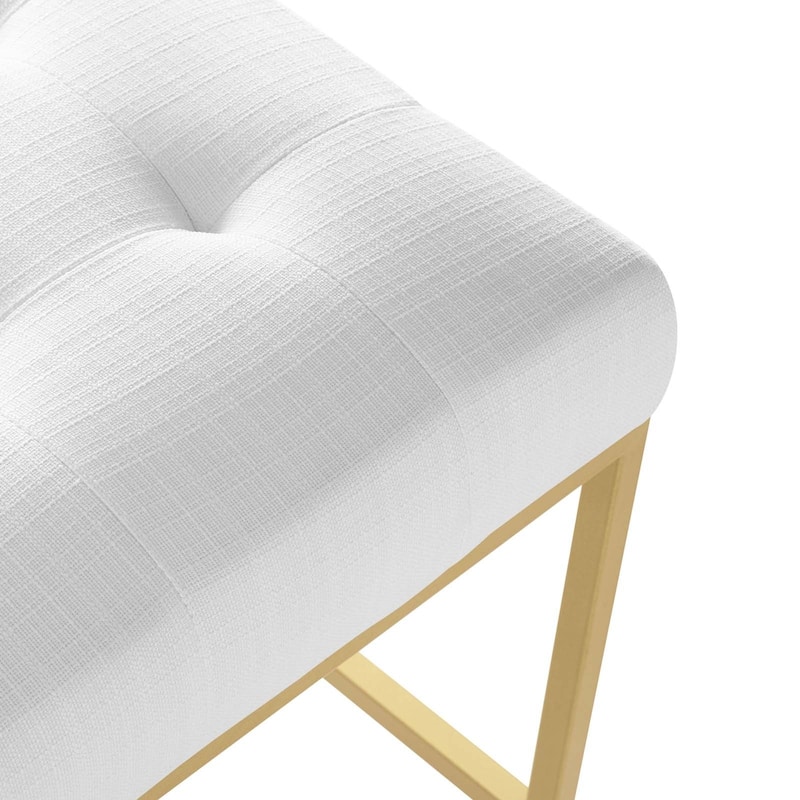 Silver Orchid Brissac Gold Stainless Steel Upholstered Fabric Counter Stool