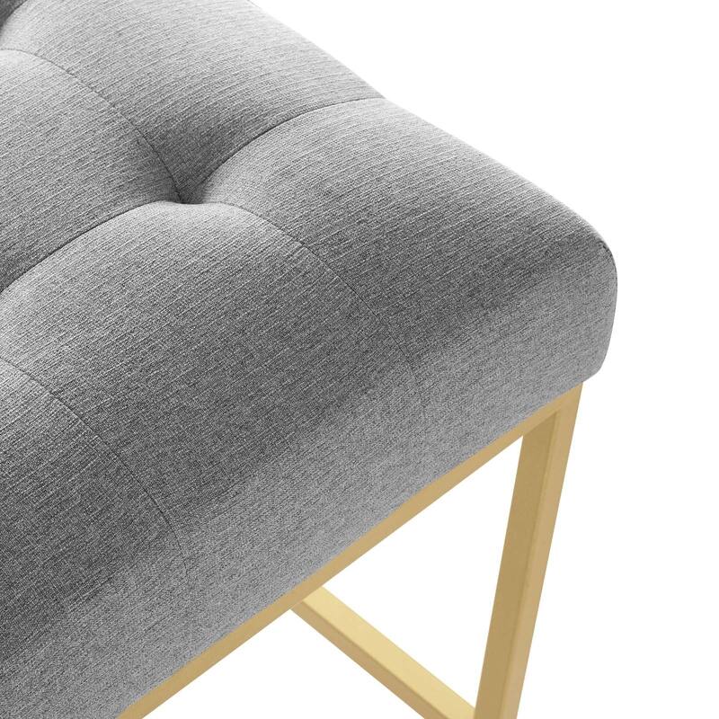 Silver Orchid Brissac Gold Stainless Steel Upholstered Fabric Counter Stool