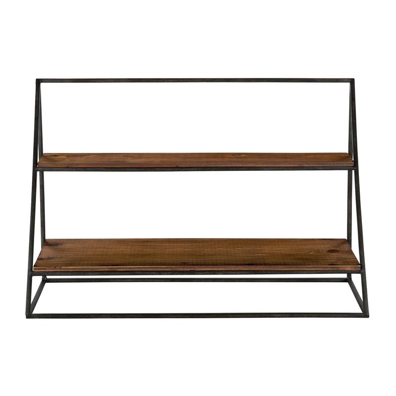 Kate and Laurel Lander Rustic Hanging Wall Shelf - 24x8x16