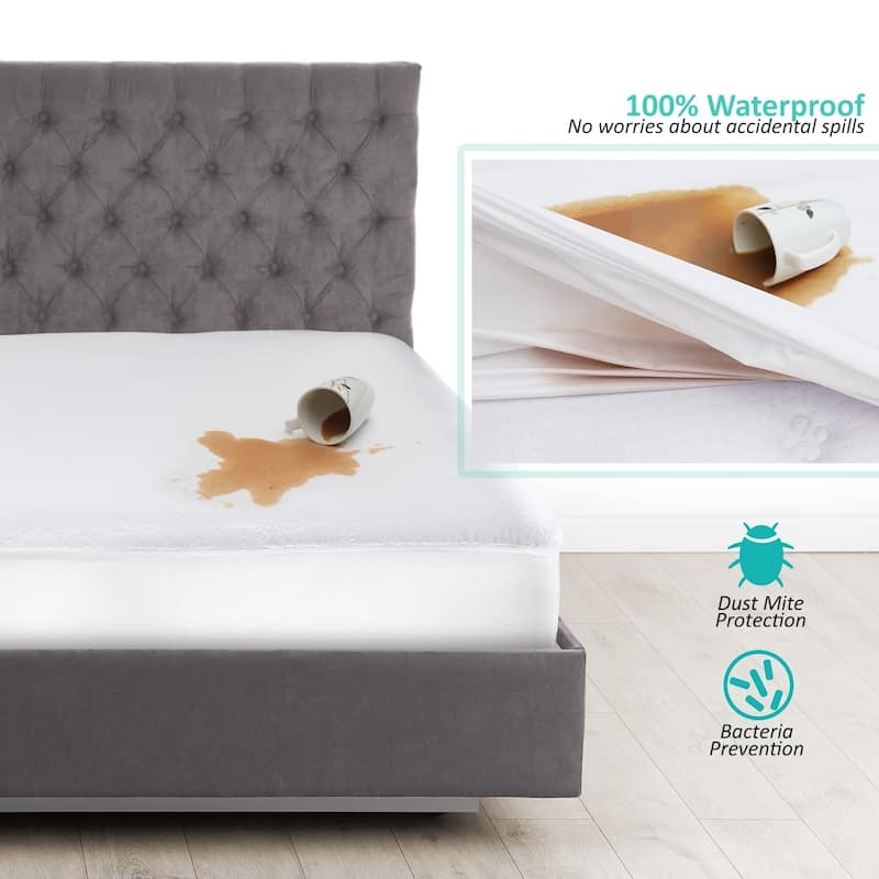 Nestl Cotton Terry 21-inch Deep Pocket Waterproof Mattress Protector