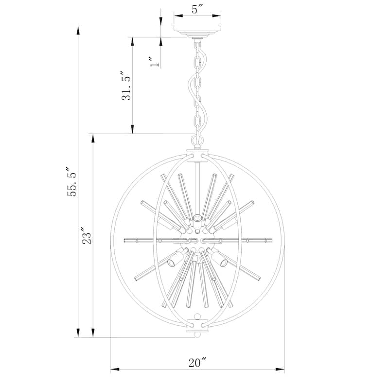 Silver Orchid Naldi Modern Industrial Globe Chandelier 8 Light