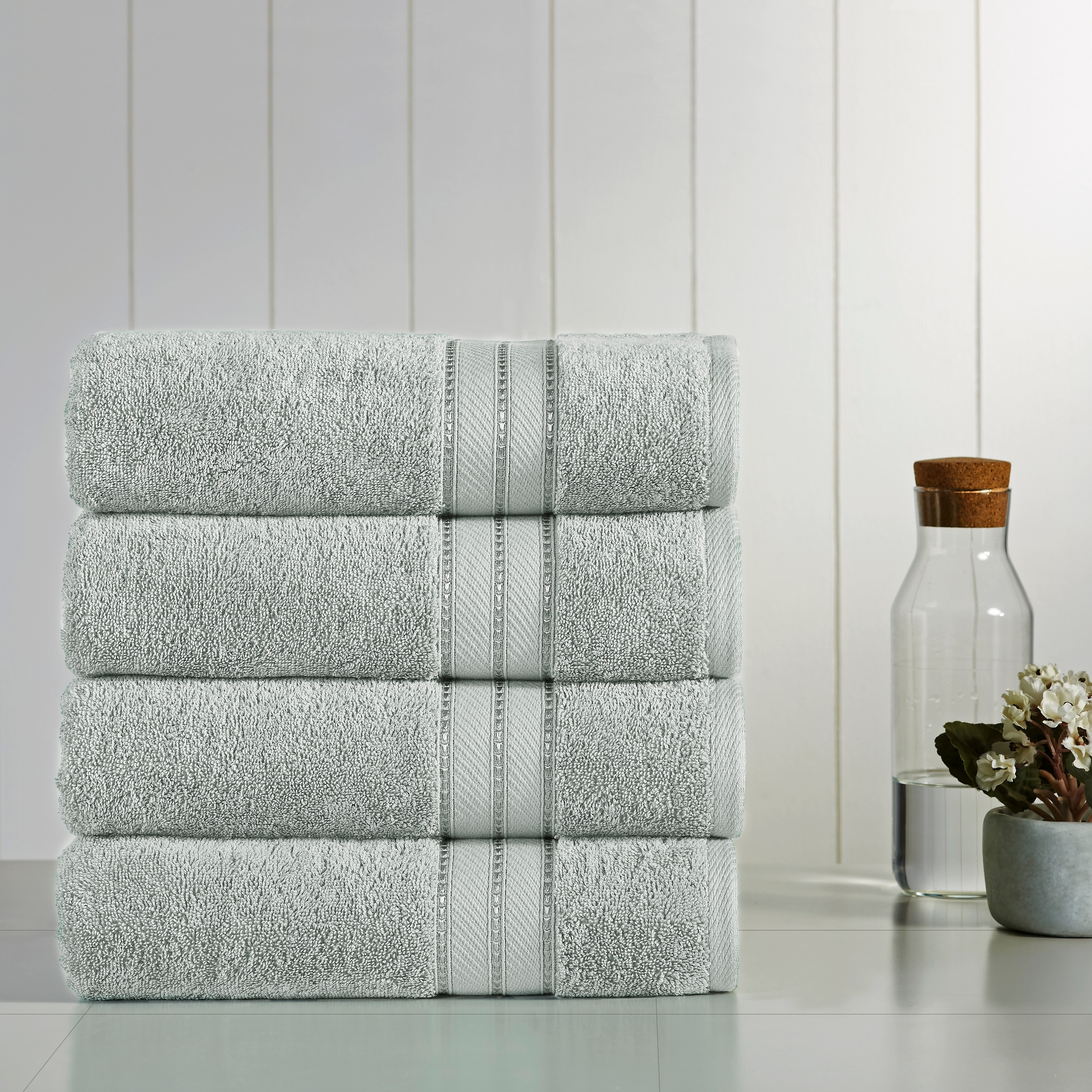 6pc Modern Bath Towels and Washcloths Set White - Threshold™