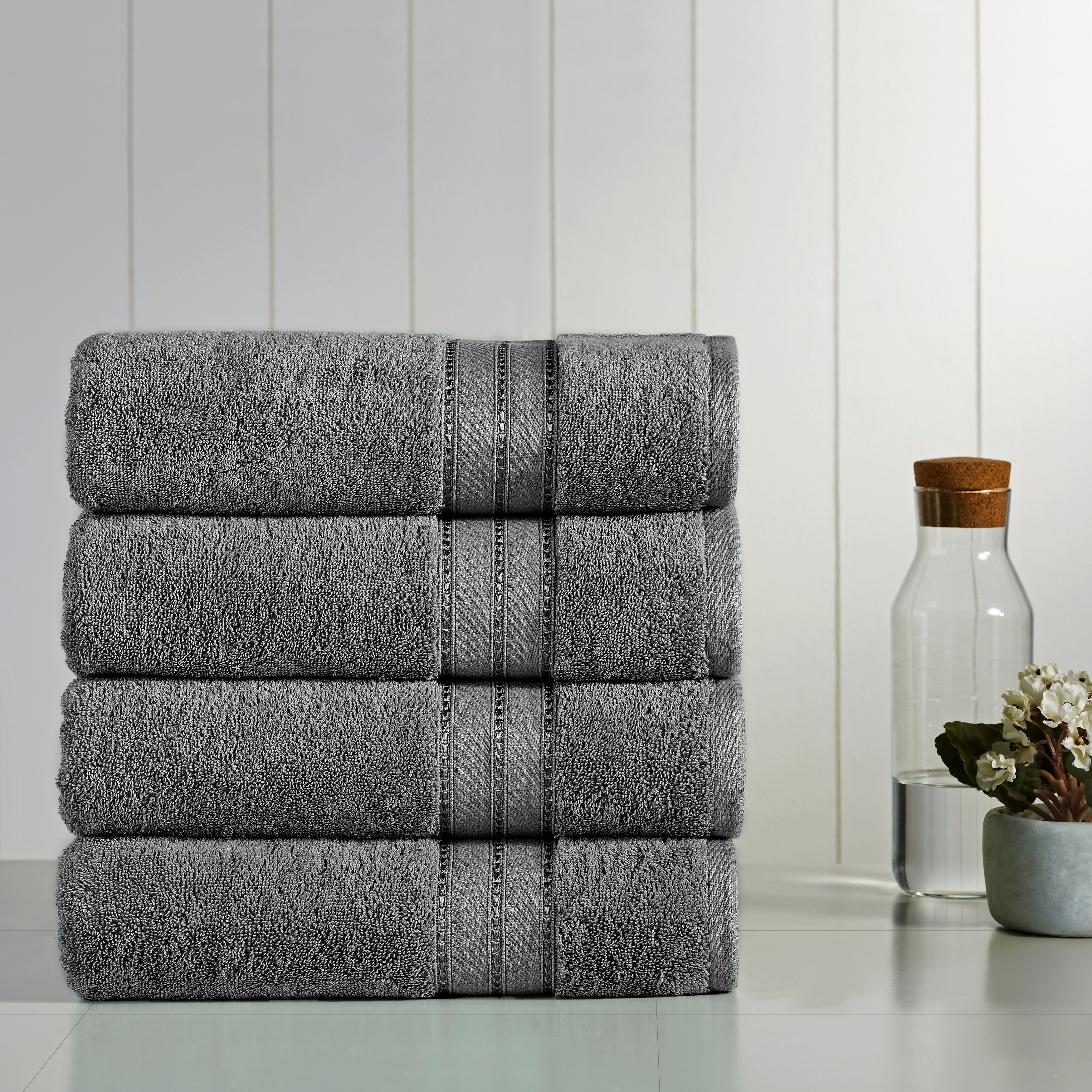 4 Pack Large Bath Towels Set 35x70 Grey Oversized Bath Sheet Chair  Towels, 600 GSM Ultra Soft & Absorbent Towels for Bathroom, Quick Dry Towel  for