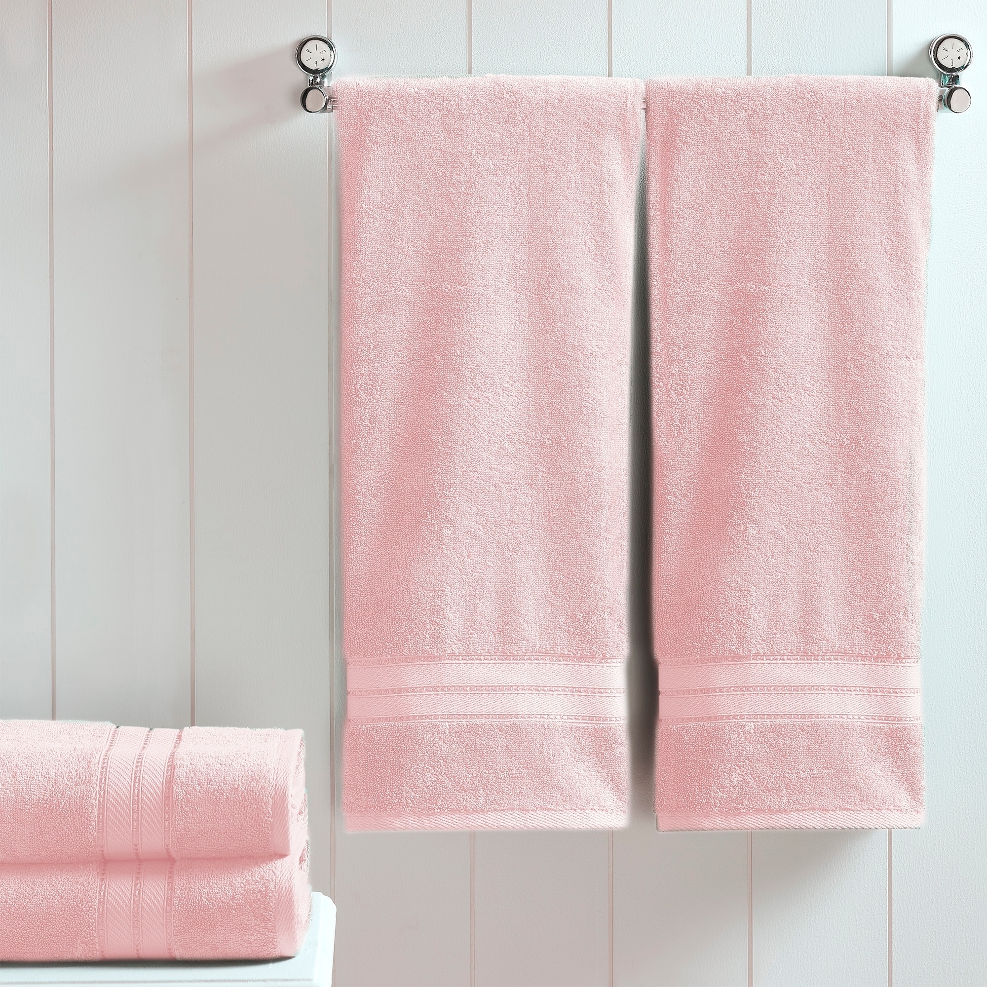 2pk Valentines 'hi there' Embroidered Hand Towels Pink - Threshold™