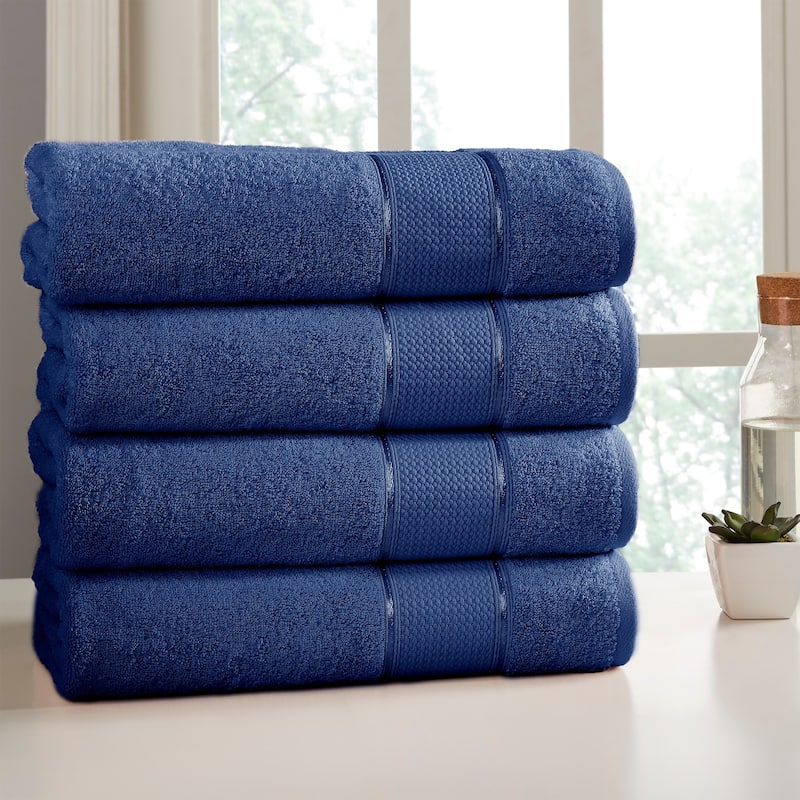 Modern Threads 4 Pack SpunLoft™ Bath Sheet - 35x66 - Navy