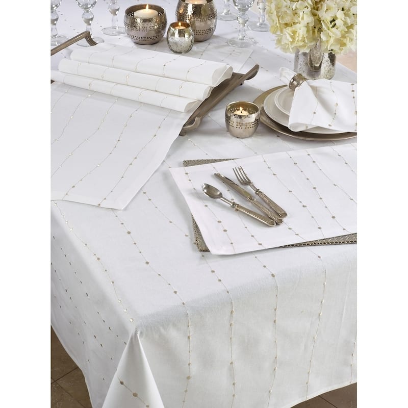 Cotton Table Runner With Embroidered Design