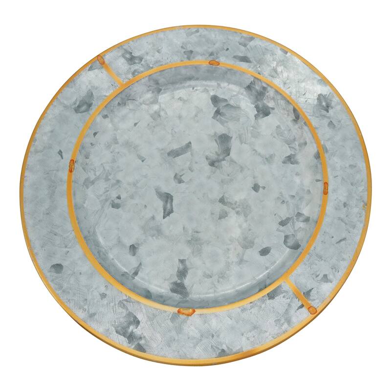 Gold Rim Galvanized Table Chargers (Set of 4)