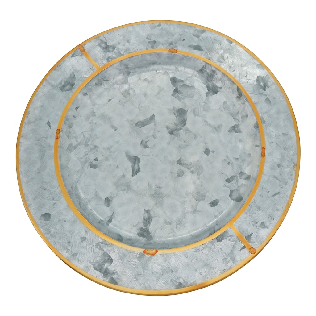 Gold Rim Galvanized Table Chargers (Set of 4)