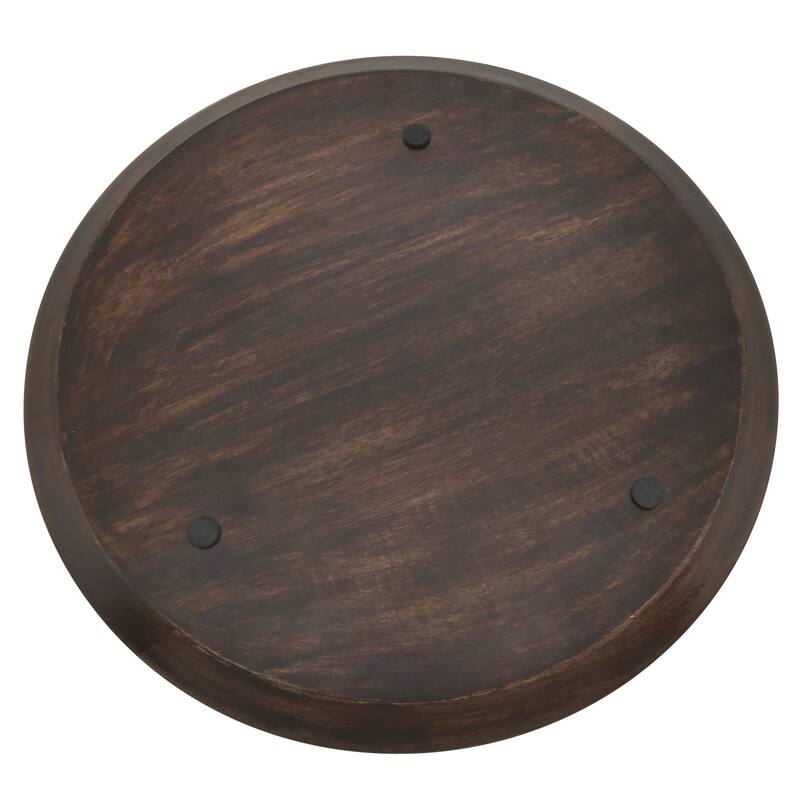 Round Table Chargers With Dark Wood Design (Set of 4)