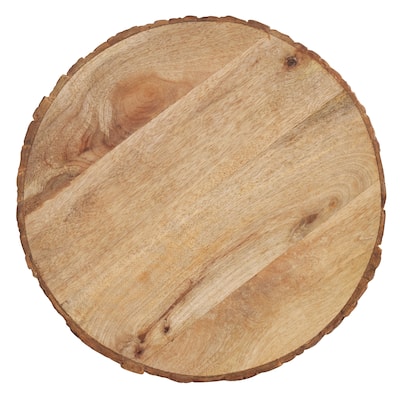 Wood Charger Plates With Bark Edge Design (Set of 4)