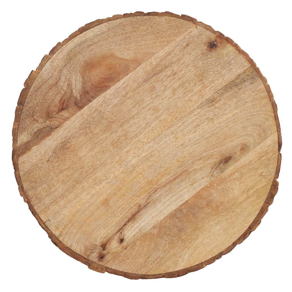 Wood Charger Plates With Bark Edge Design (Set of 4)