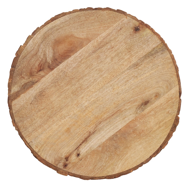Wood Charger Plates With Bark Edge Design (Set of 4)