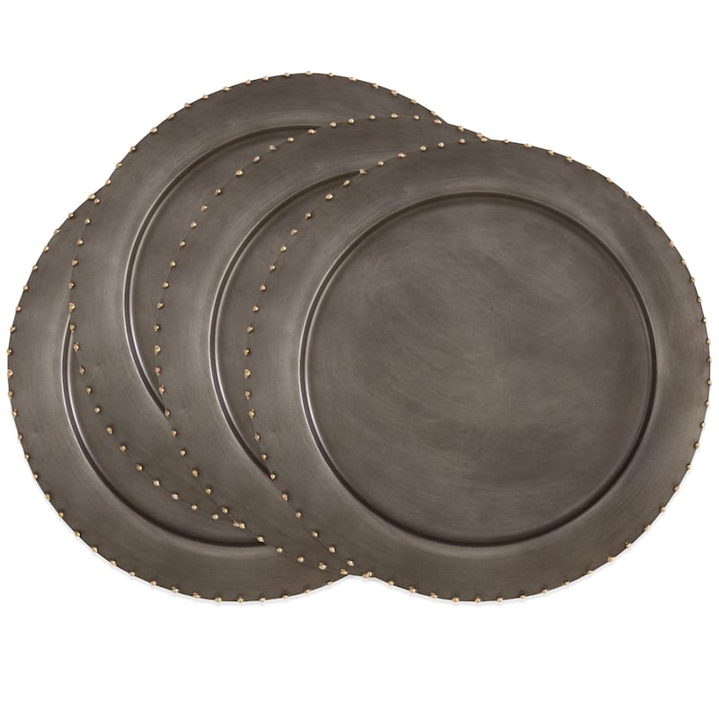 Dot Rim Metal Charger Plates (Set of 4)