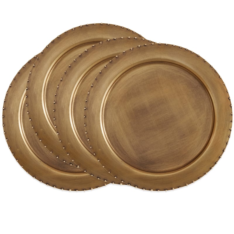 Dot Rim Metal Charger Plates (Set of 4)