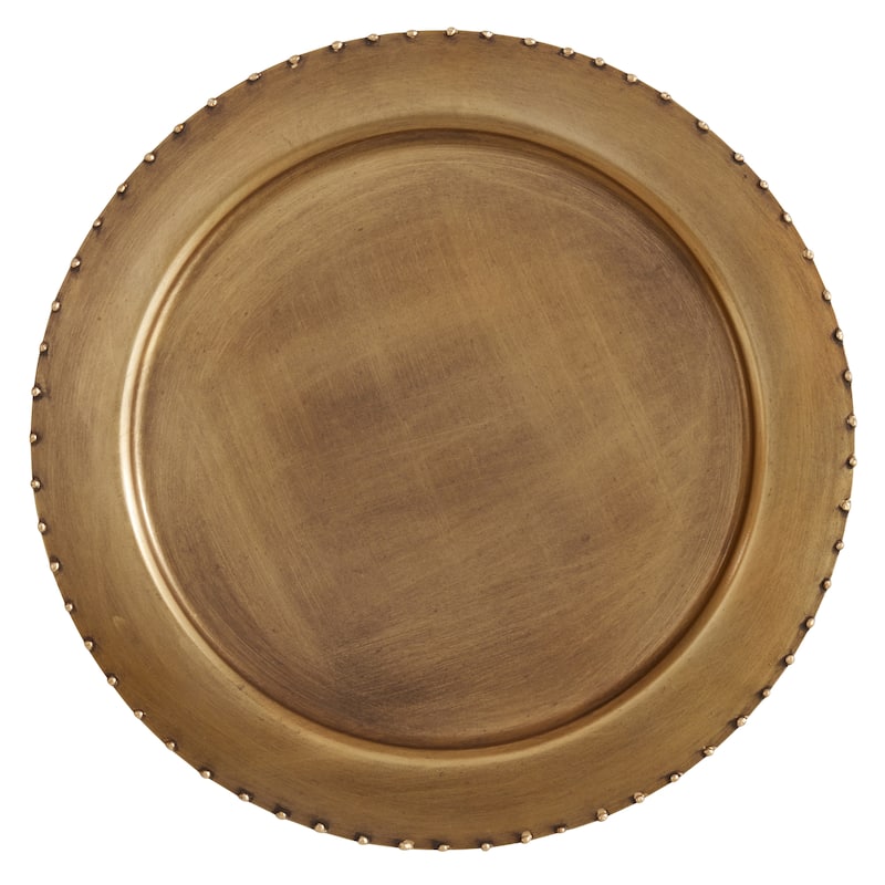 Dot Rim Metal Charger Plates (Set of 4)