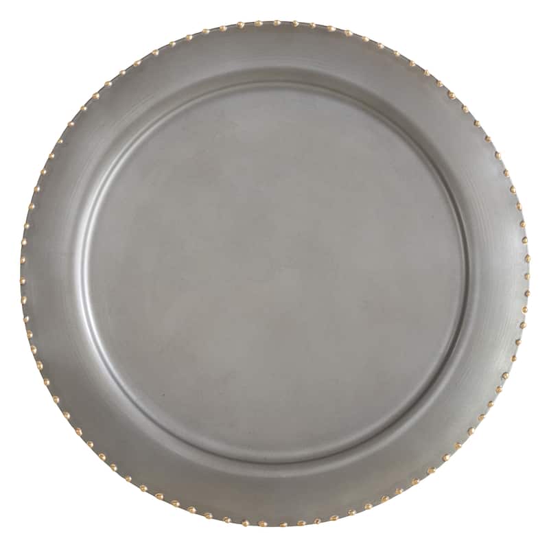 Dot Rim Metal Charger Plates (Set of 4)