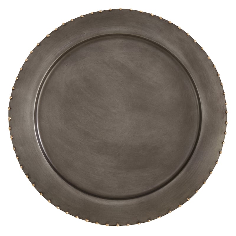 Dot Rim Metal Charger Plates (Set of 4)