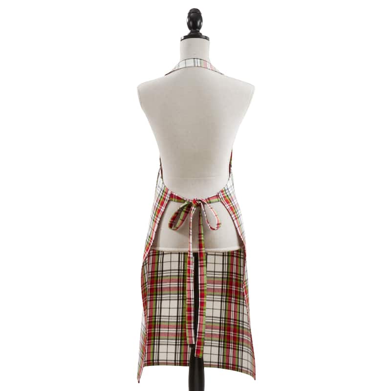 Kitchen Apron With Rich Plaid Pattern