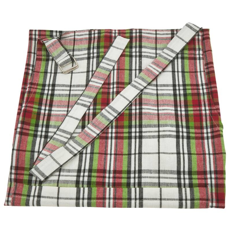 Kitchen Apron With Rich Plaid Pattern