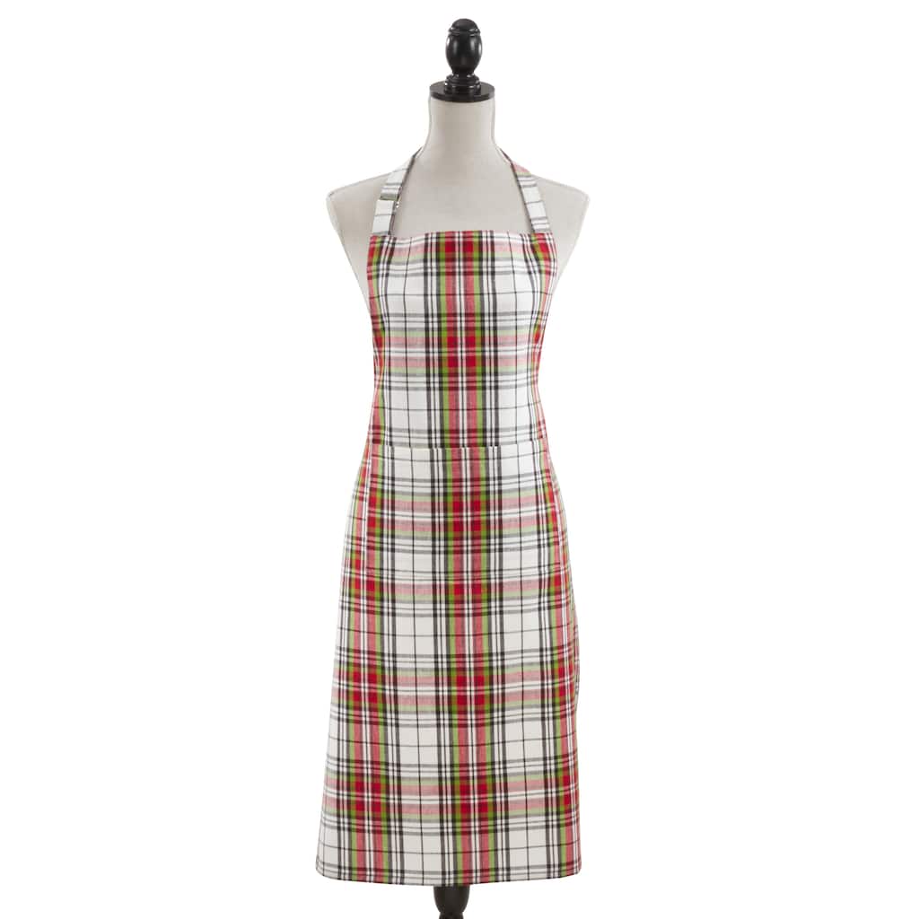 Kitchen Apron With Rich Plaid Pattern