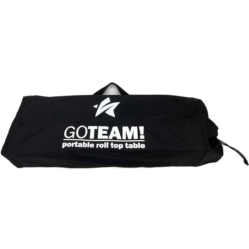 GoTEAM Portable Heavy Duty Aluminum Roll-Top Table, Camping/Tailgating/Beach Instant Table with Carry Bag
