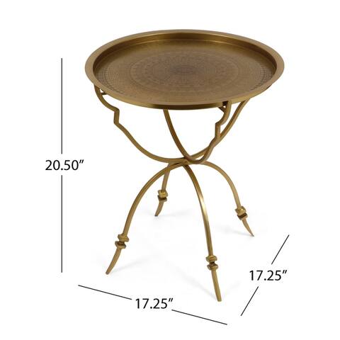 Begole Vintage Style Iron Tray Top Side Table by Christopher Knight Home