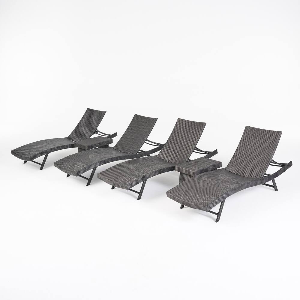 Kauai Outdoor 6 Piece Wicker Chaise Lounge Set by Christopher Knight Home