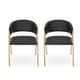 preview thumbnail 1 of 9, Gazo Modern Upholstered Dining Chair (Set of 2) by Christopher Knight Home Black + Gold