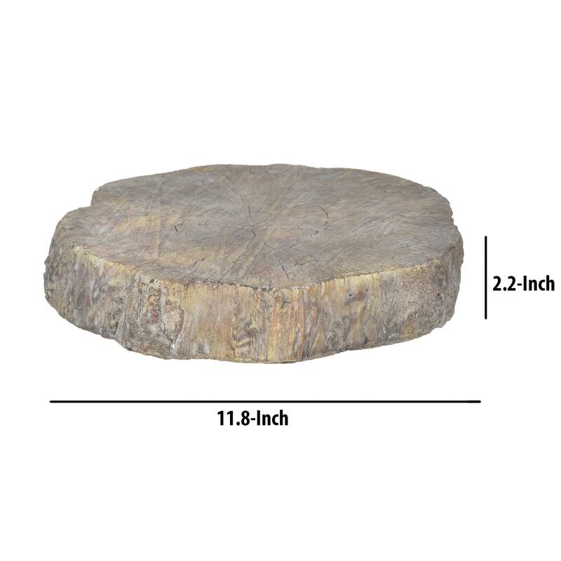 Round Cemented Log Accent, Brown