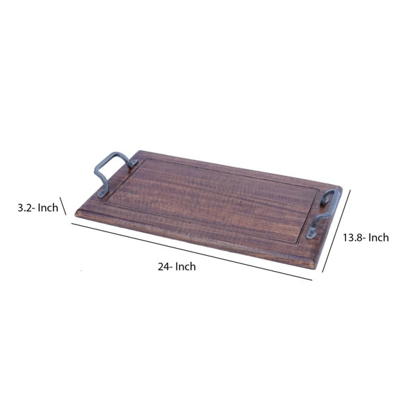 rectangular wooden tray