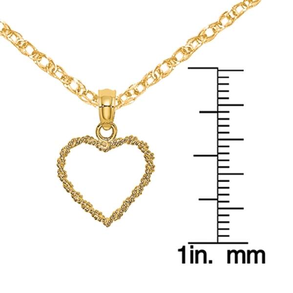 14K Yellow Gold Nugget Heart Pendant on an Adjustable 14K Yellow Gold Chain Necklace 
