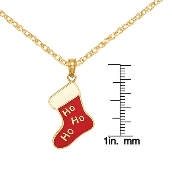 14K Yellow Gold Enameled Sleigh Pendant 14K Yellow Gold Enameled Sleigh Pendant