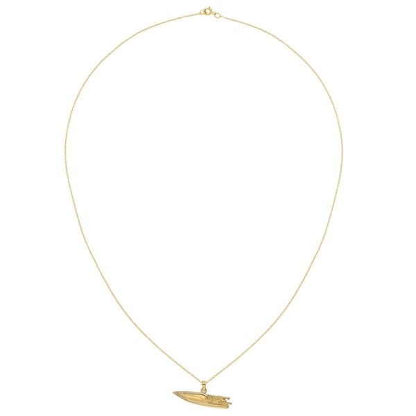 14k Yellow Gold 2-D Textured SPEED BOAT Charm