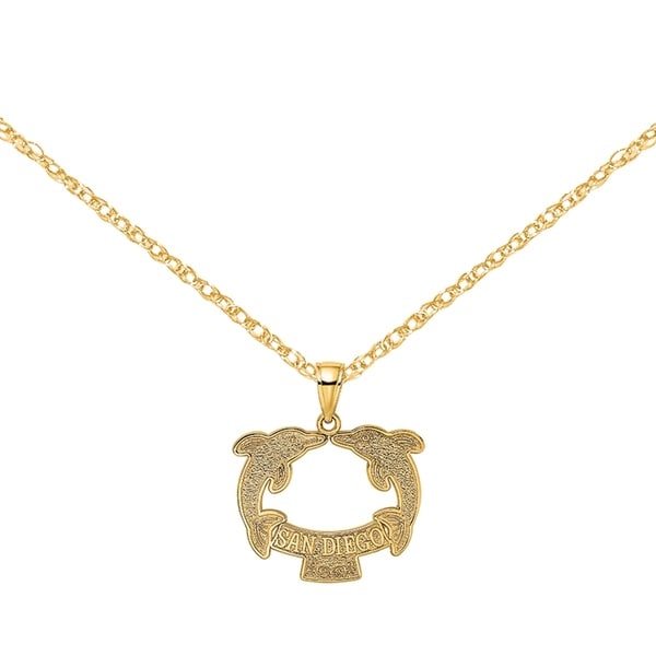 Sterling Silver Swimming Double Dolphin Charm Necklace on an 18 inch Box Chain