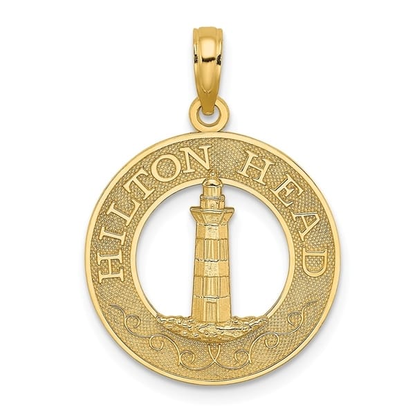 2-D 10K Yellow Gold Lighthouse Small Charm Pendant High Polish 2-D 10K Yellow Gold Lighthouse Small Charm Pendant High Polish